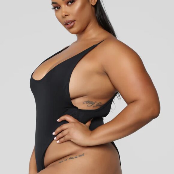 Fashion Nova Cut It High Swimsuit | Black | Size 1X | NWT | One-Piece - Picture 4 of 4